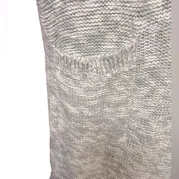 GAP Longline Boho Fringe Open Front Heather Gray Cardigan Sweater - Picture 4 of 11